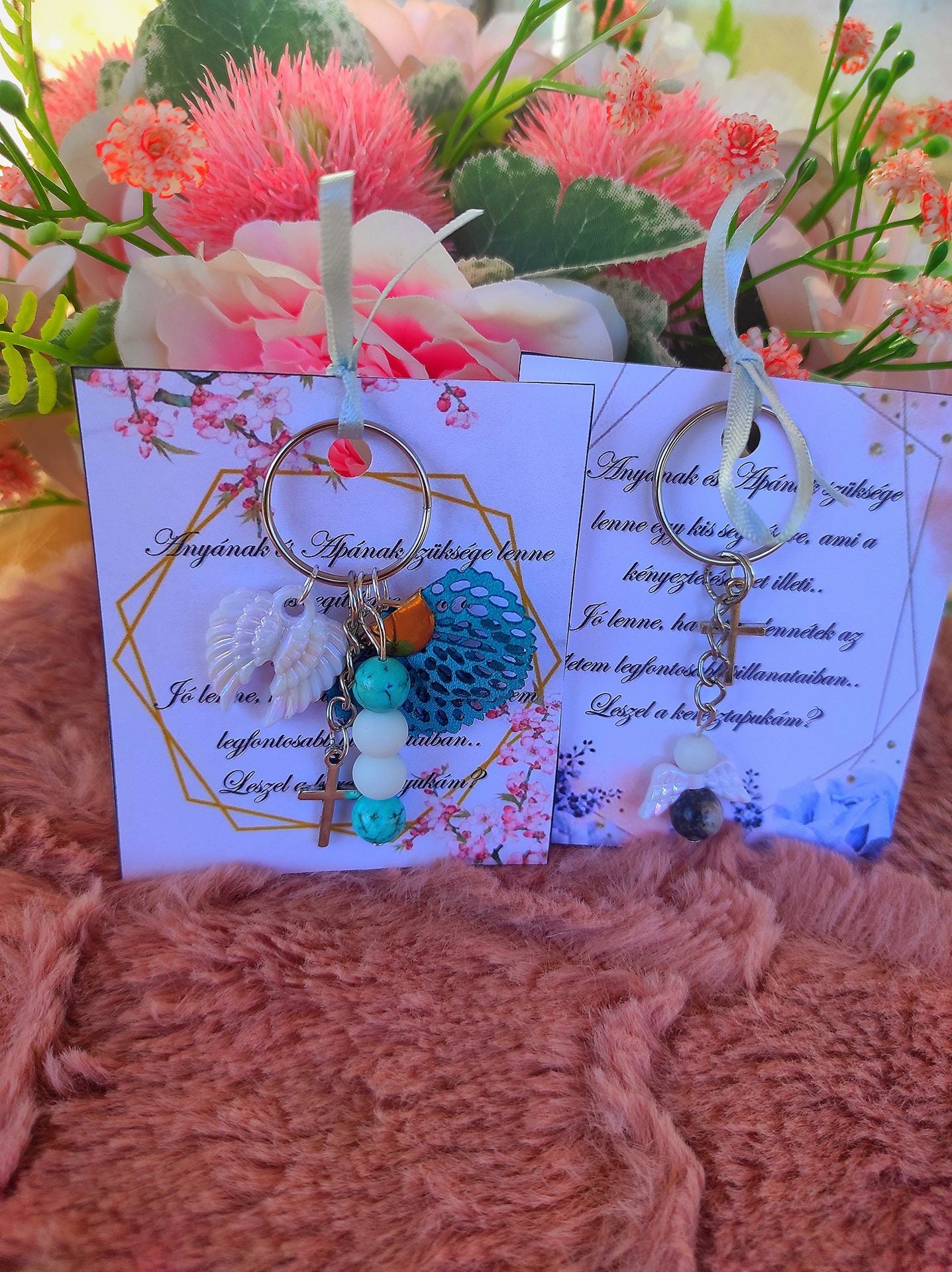 Keresztszülő kék felkérő szett